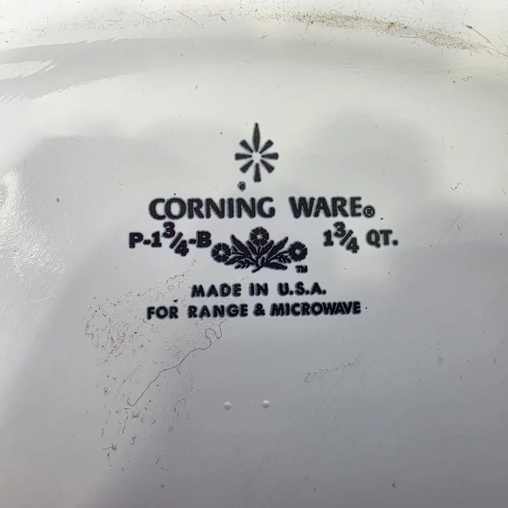 Corning Ware P-1¾-B 1.75 Quart Casserole Bowl Blue Cornflower Pattern‎ (NO Lid)